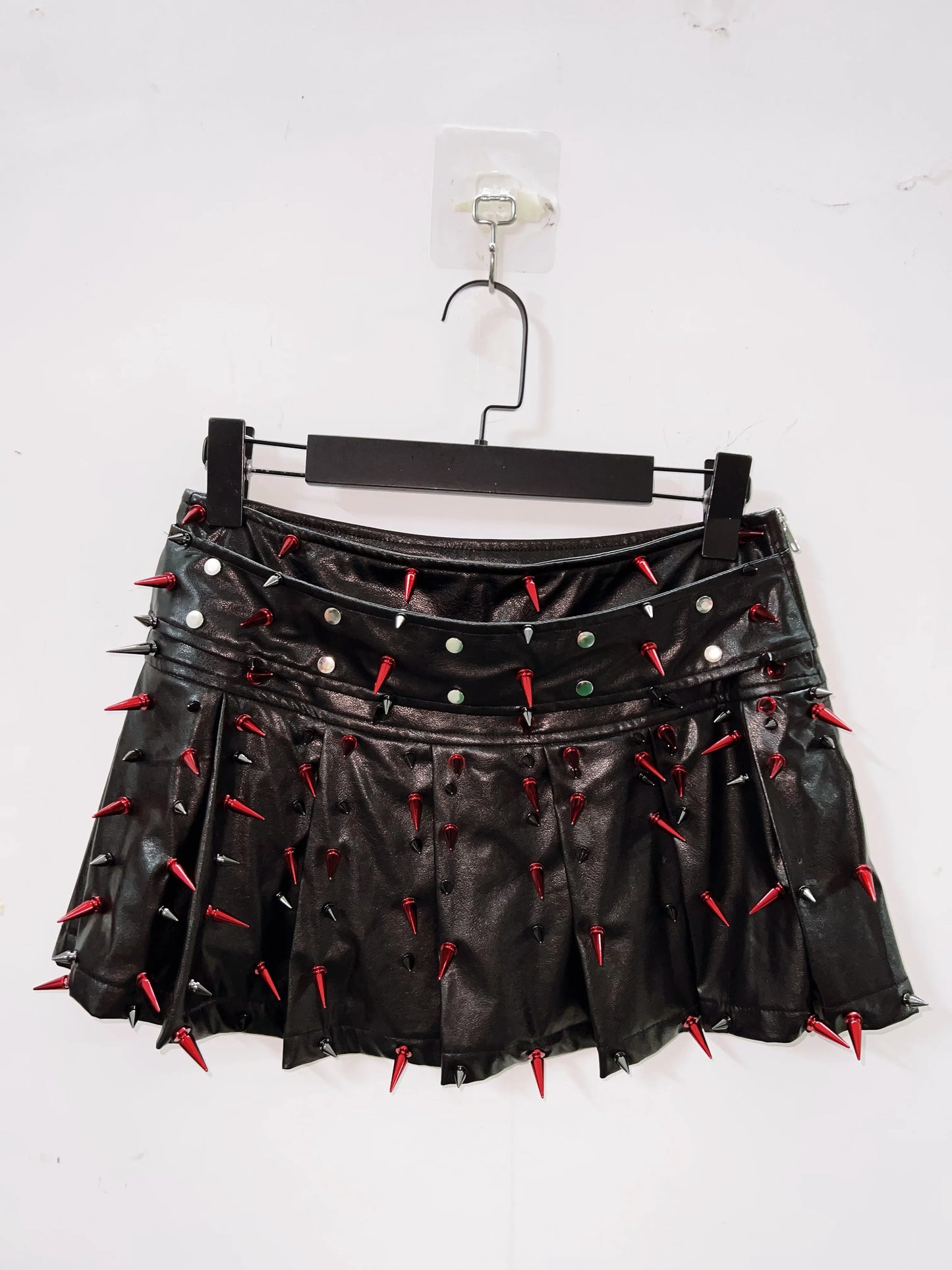 Gothic Full Outfit clothes / Red Spikes and Black set
