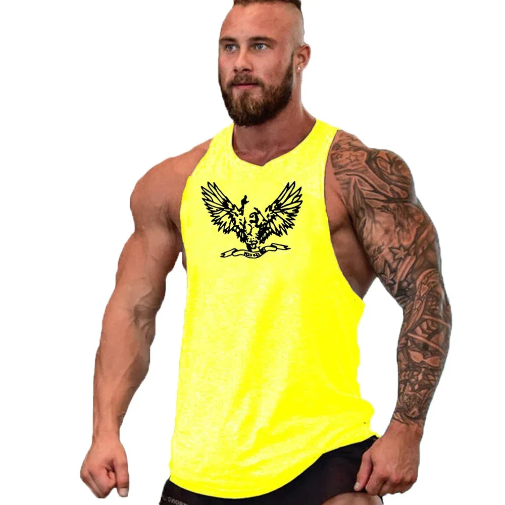 Workout Gym Tank Top /Mens Muscle Sleeveless Sportswear Shirt / Bodybuilding
