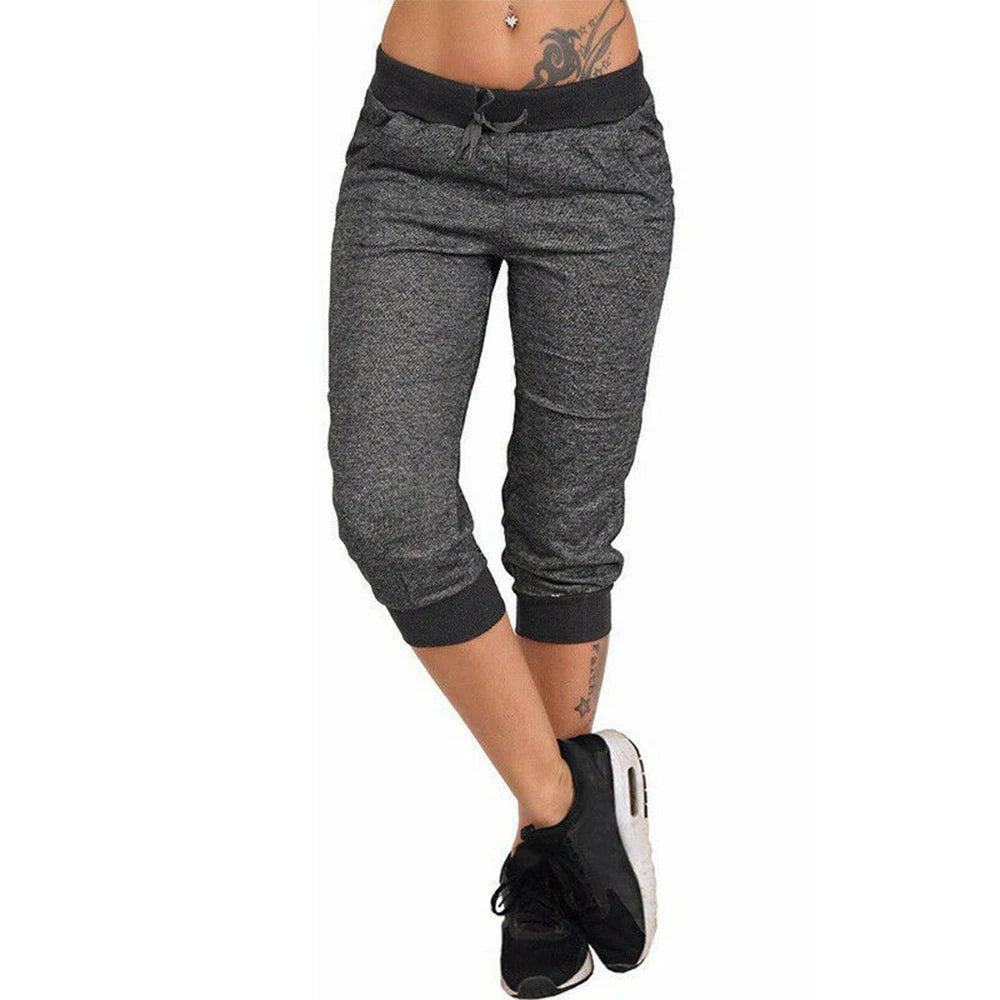 Cropped Harem pants elasticated lace-up pants with pockets (Victorious Aurora Nexus Pants)