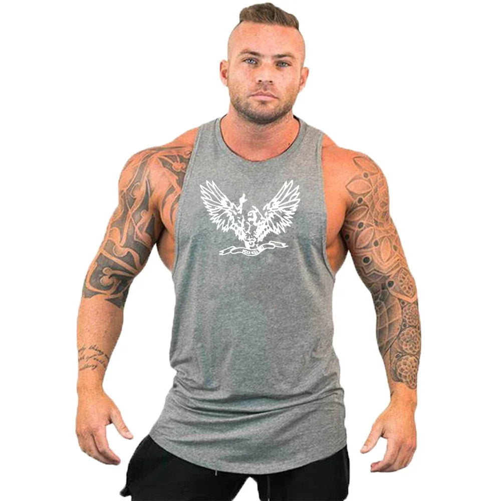 New Cotton Workout Gym Tank Top / Mens Muscle Sleeveless Sportswear Shirt