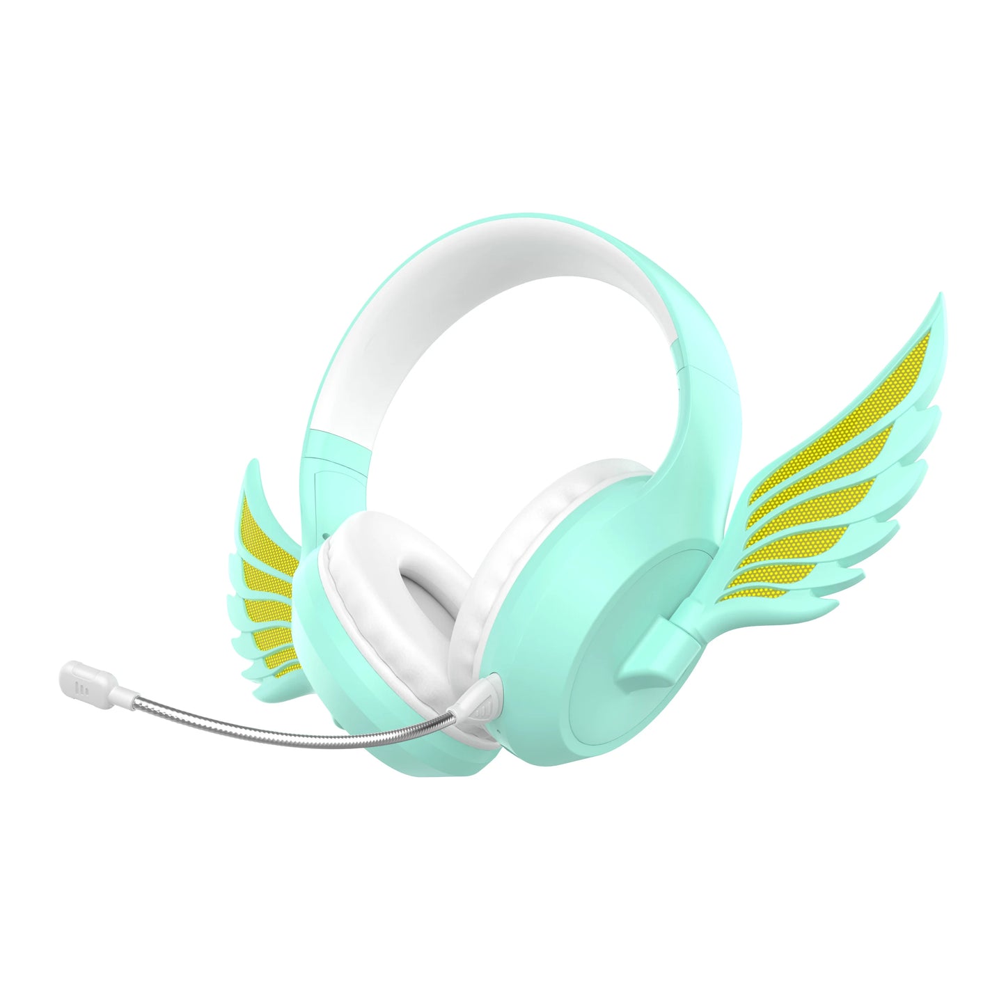 Victorious Valkyrie Wing Bluetooth Headphones with Detachable Noise Reduction Microphone App Control Light Color