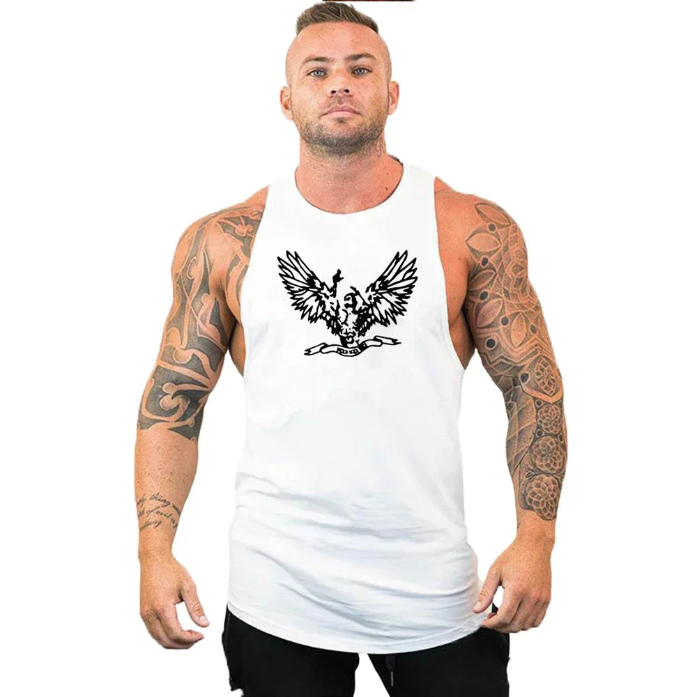 New Cotton Workout Gym Tank Top / Mens Muscle Sleeveless Sportswear Shirt