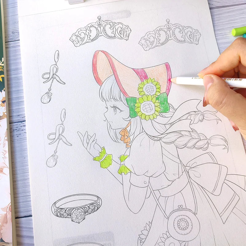 Victorious Anime character drawing introductory white sketchbook