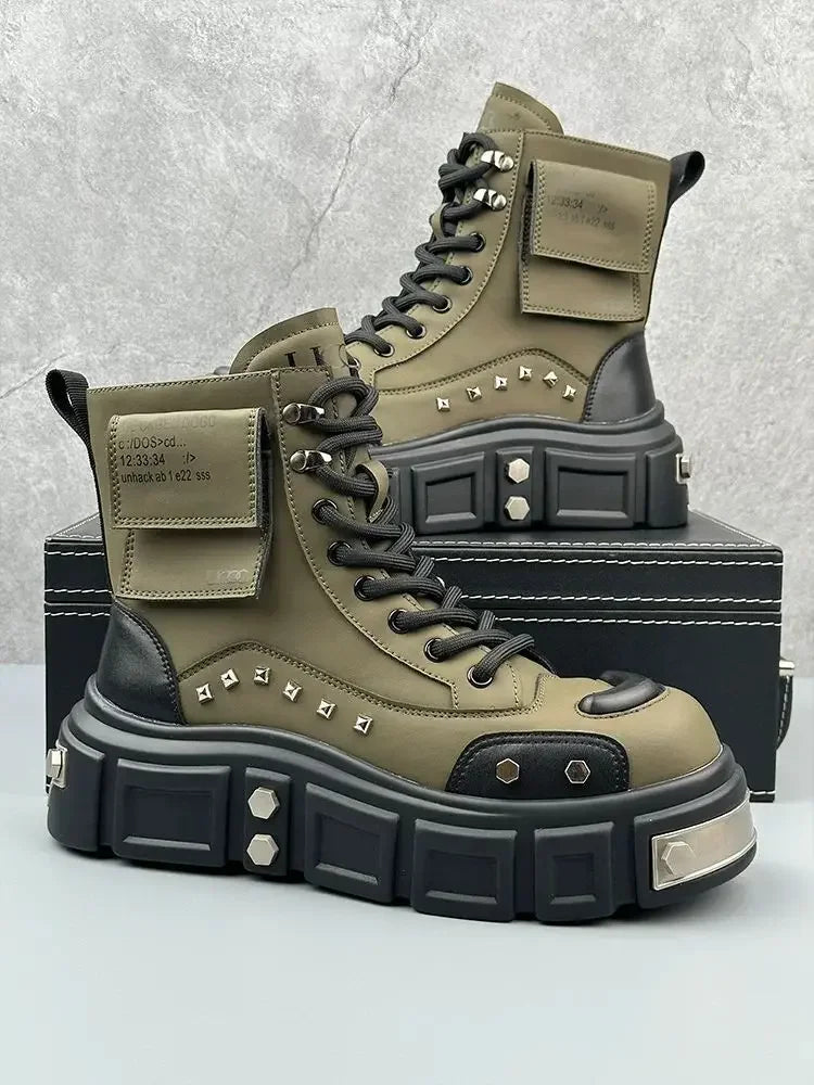Victorious Fiery Fuji Thick-soled High-top Men's Boots