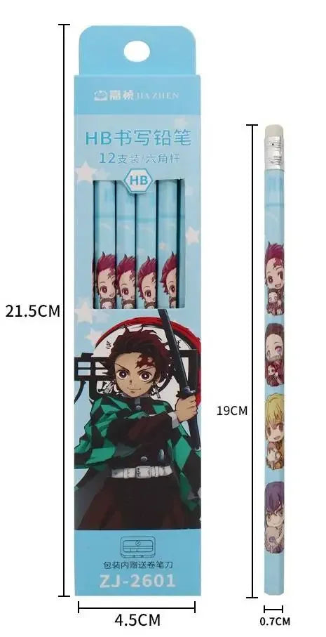 Victorious 12 Pcs Anime Demon Slayer Drawing Pencil (Wood HB)