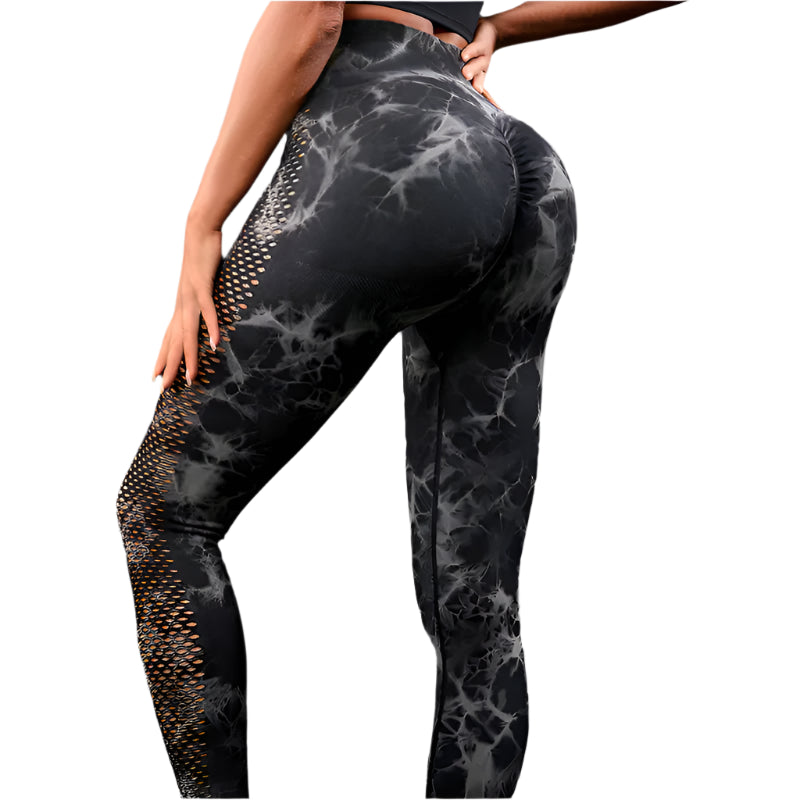 Victorious Nebula Gym/ Yoga Leggings / Tie-Dye Mesh Tech