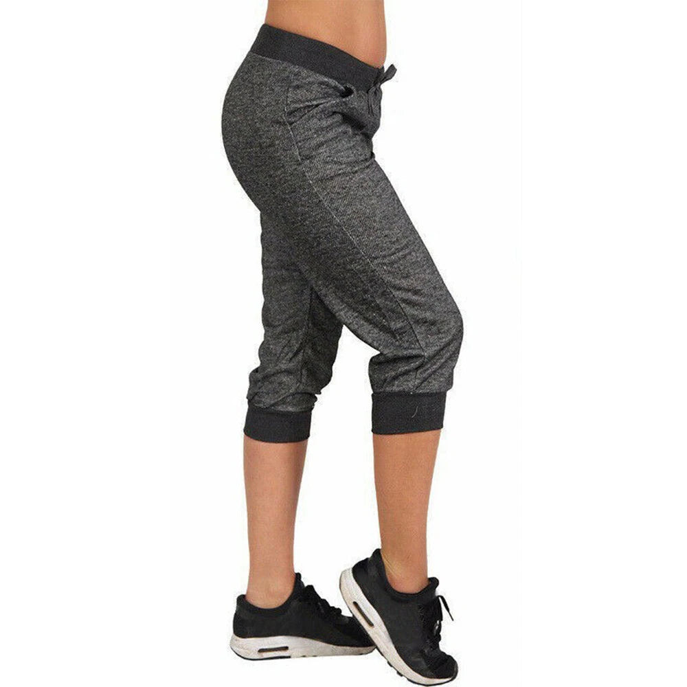Cropped Harem pants elasticated lace-up pants with pockets (Victorious Aurora Nexus Pants)