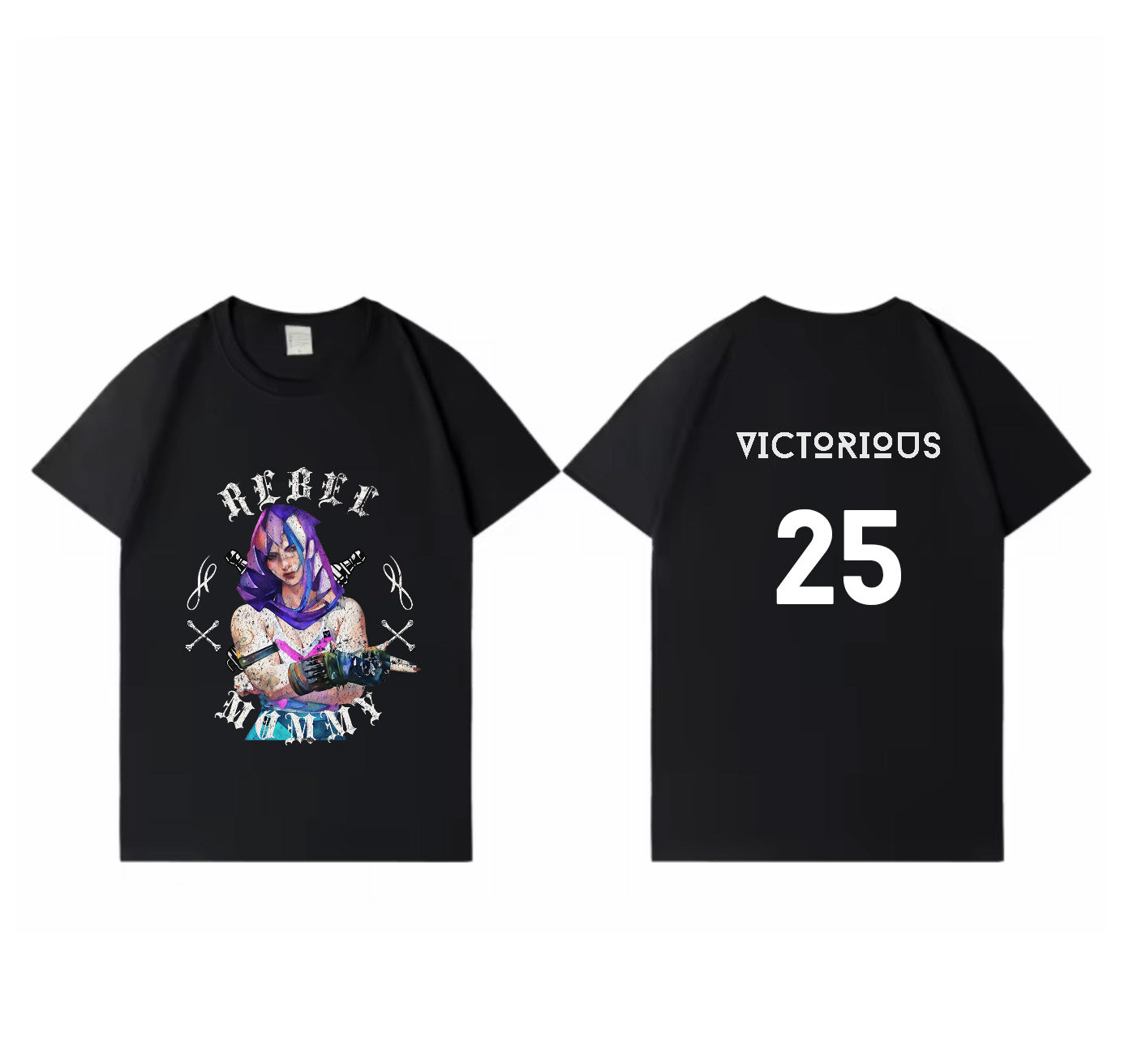Victorious Rebel Mommy Oversize Gym T-shirt (VI Cosplaying Jinx/ Arcane)
