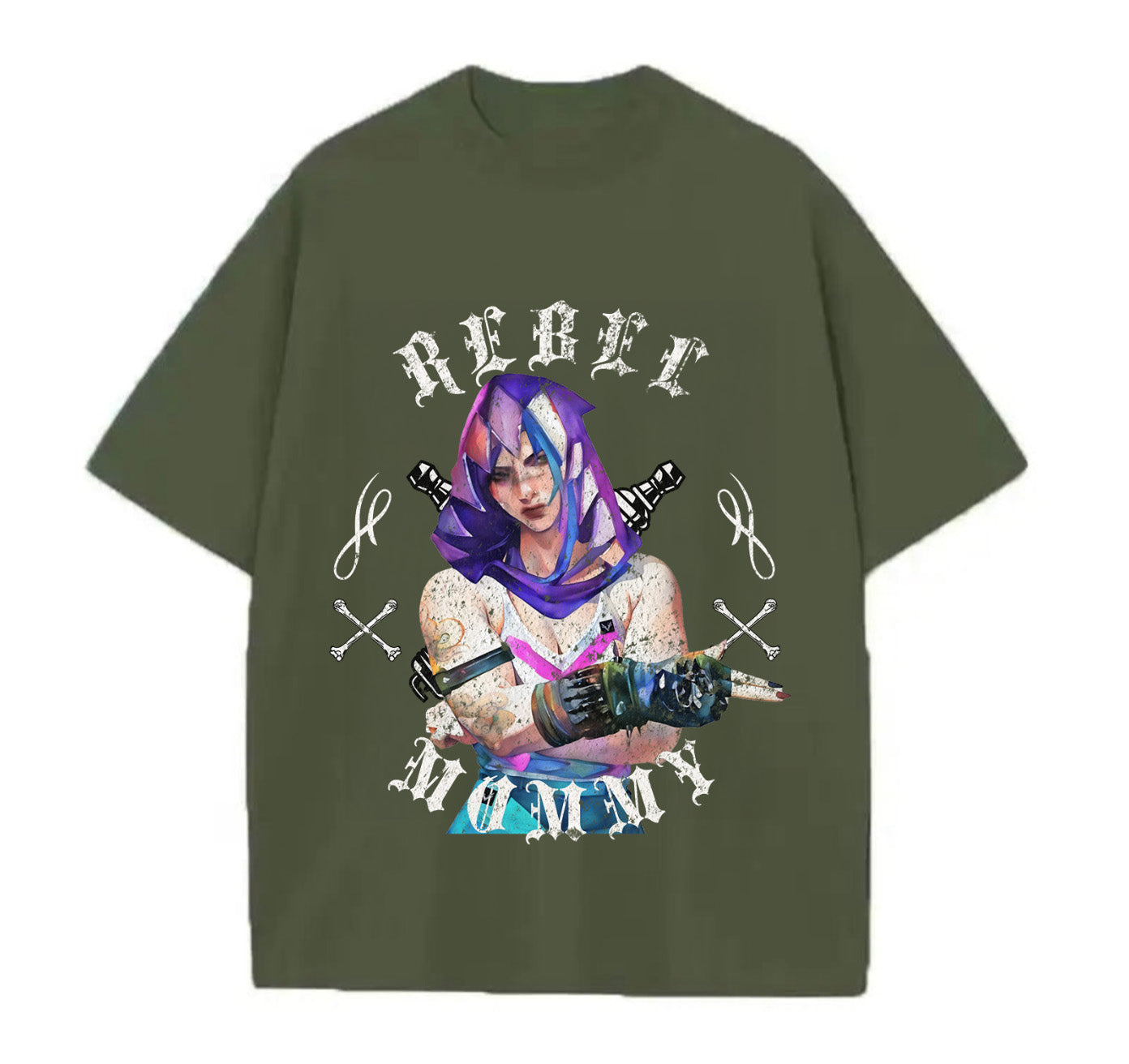 Victorious Rebel Mommy Oversize Gym T-shirt (VI Cosplaying Jinx/ Arcane)