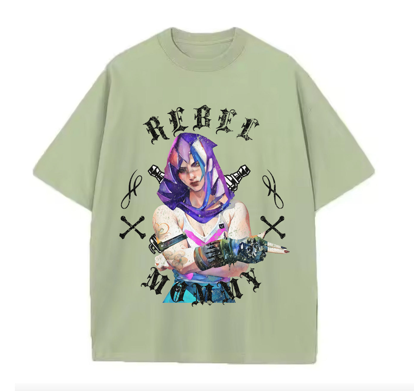 Victorious Rebel Mommy Oversize Gym T-shirt (VI Cosplaying Jinx/ Arcane)