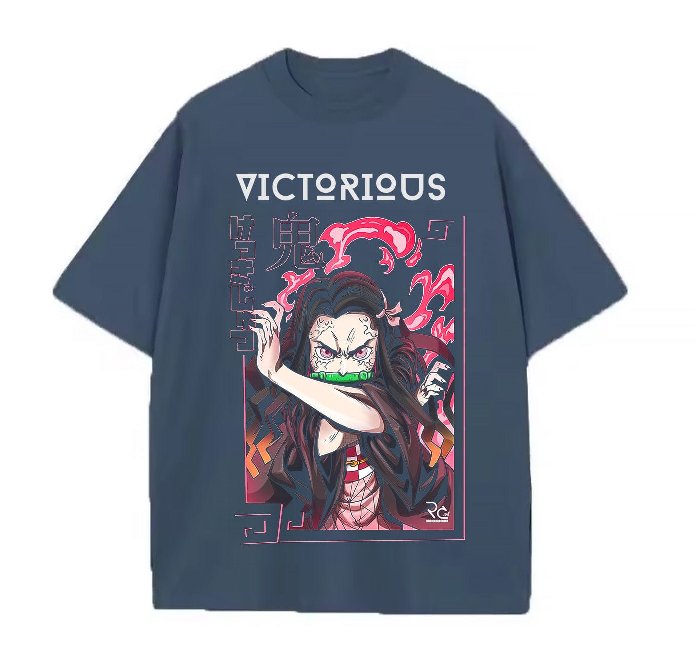 Denim blue / XS Nezuko (Demon Slayer) Anime Oversize T-Shirt