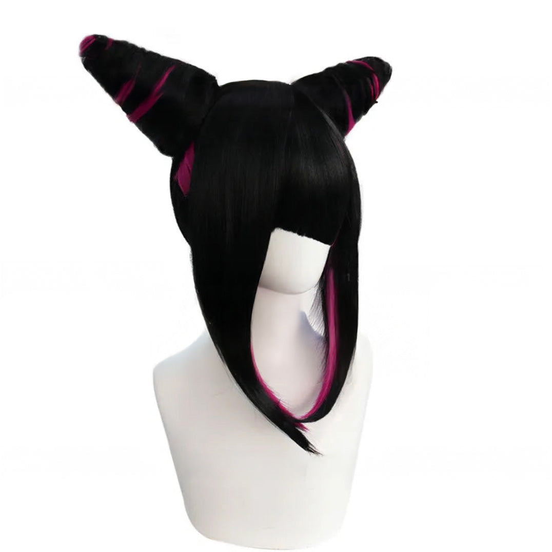 Han Juri Cosplay Wig /Black Rose Red Wig Cosplay / Street Fighter Cosplay