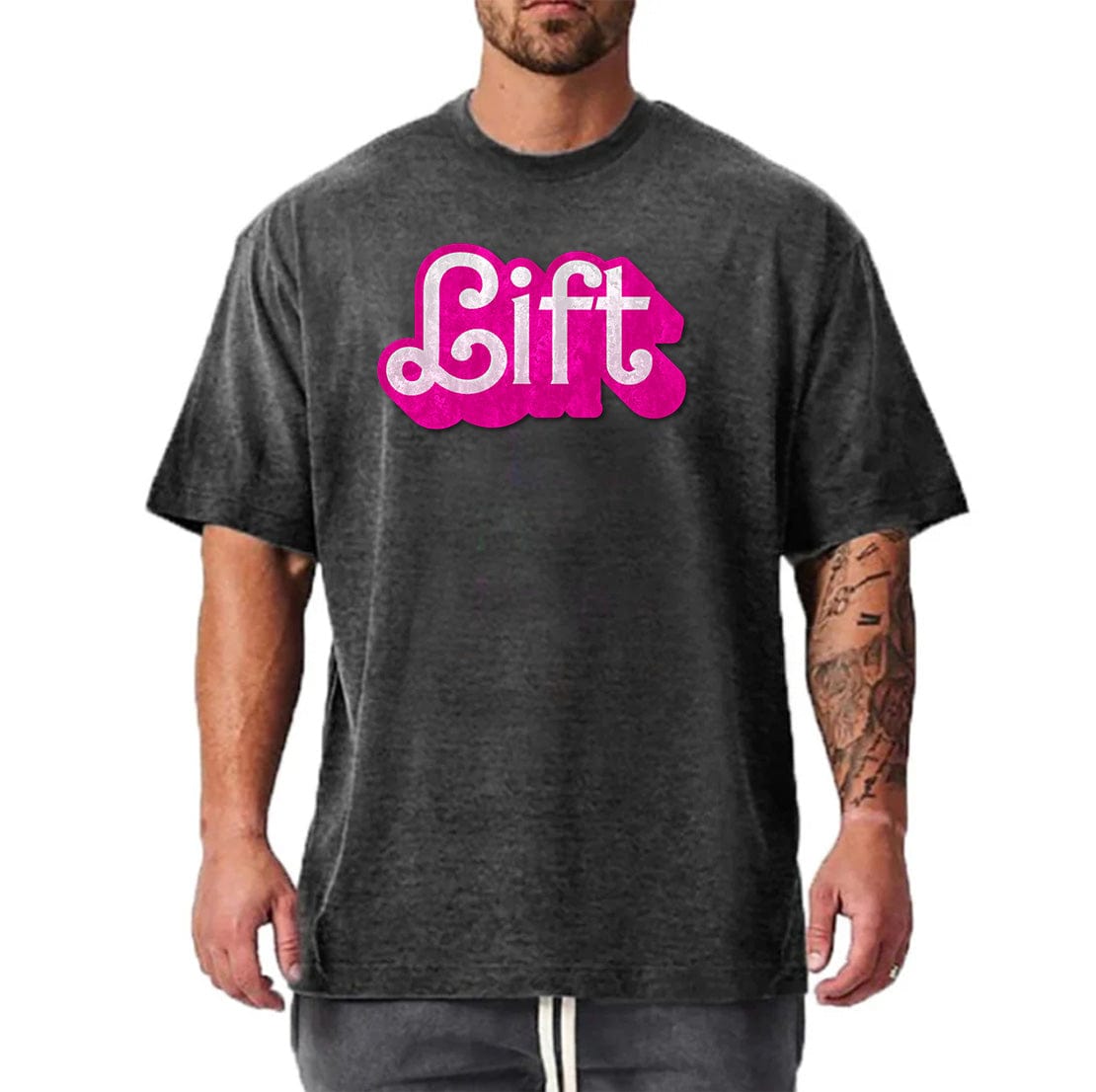 Grey / M Victorious Barbie "Lift" Oversize Gym T-shirt