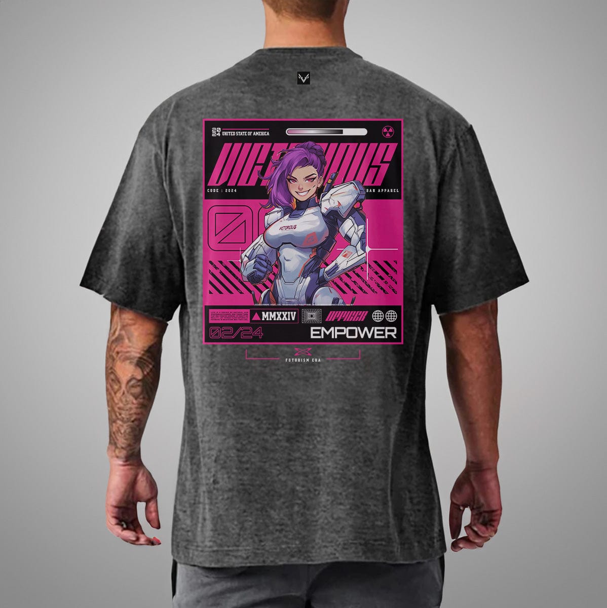Grey / M Victorious "EVO XXIIV" Gym T-shirt (Oversize)