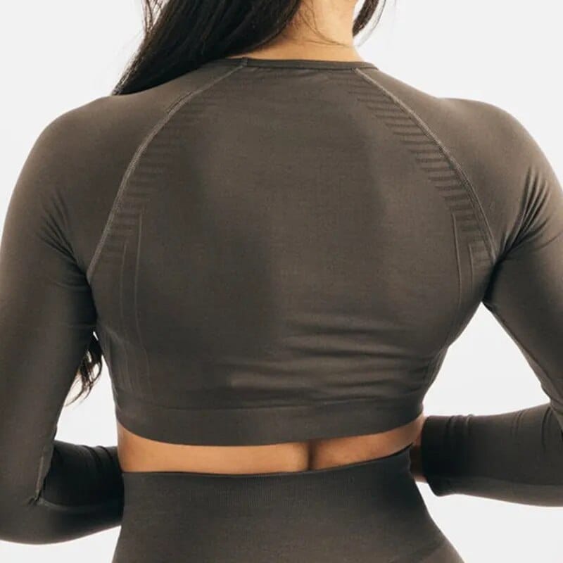 Long Sleeve Gym Crop Top / Women's Moisture-Wicking Gym Top/ Victorious Guardian