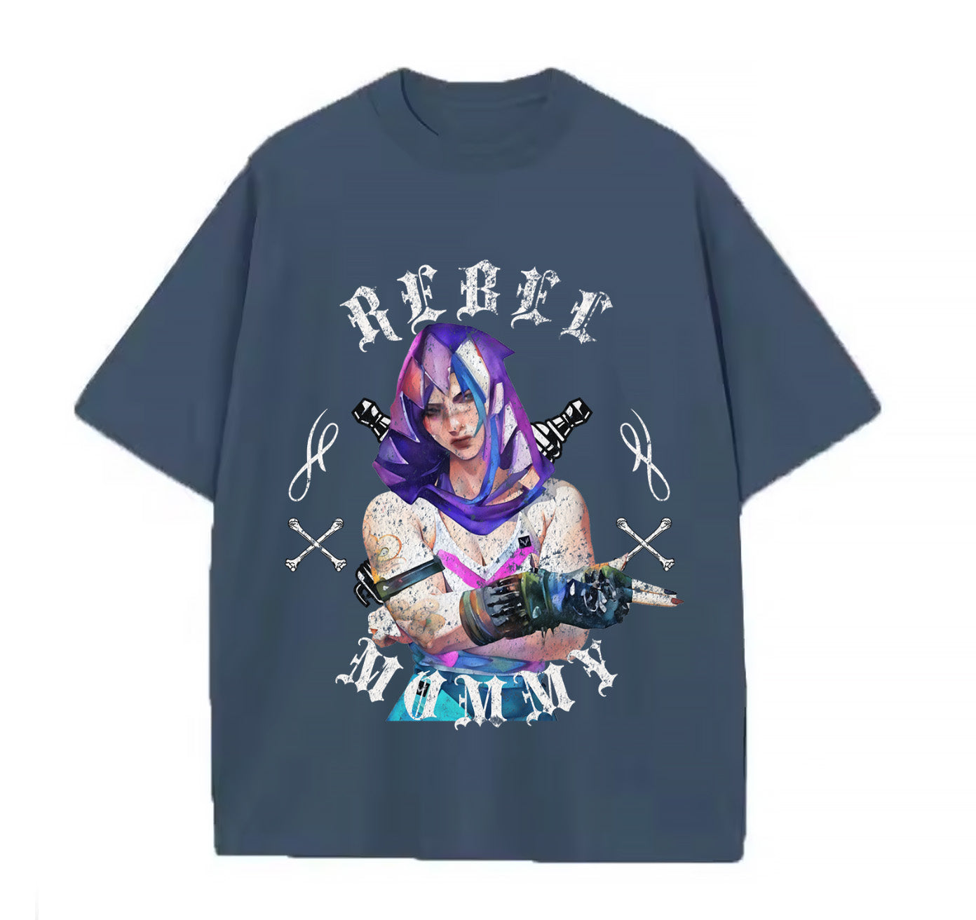 Victorious Rebel Mommy Oversize Gym T-shirt (VI Cosplaying Jinx/ Arcane)