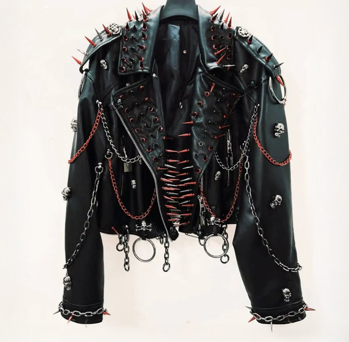 Victorious UFO Pop vintage Leather jacket Gothic Leather Punk