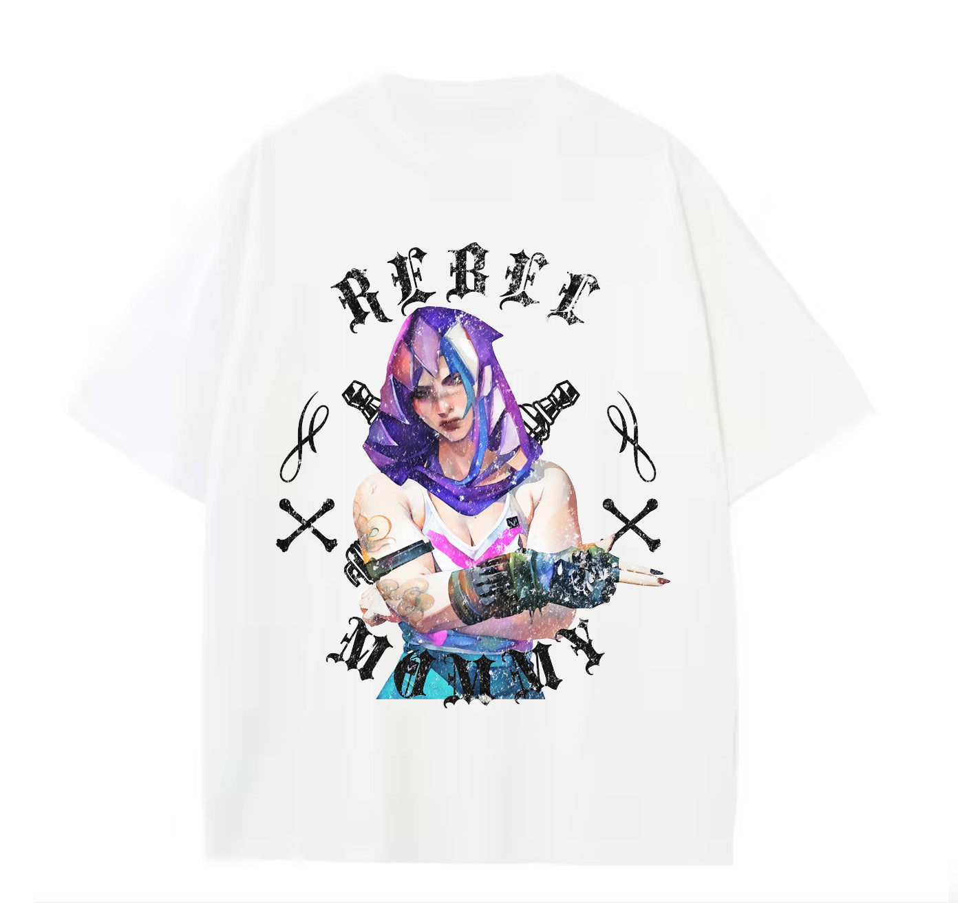 Victorious Rebel Mommy Oversize Gym T-shirt (VI Cosplaying Jinx/ Arcane)