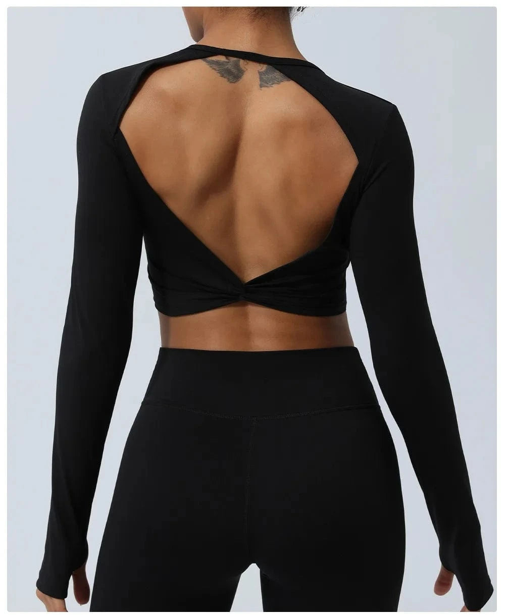 Victorious Artemis Running Top - Women's Back-Cross & Long Sleeve Gym Wear