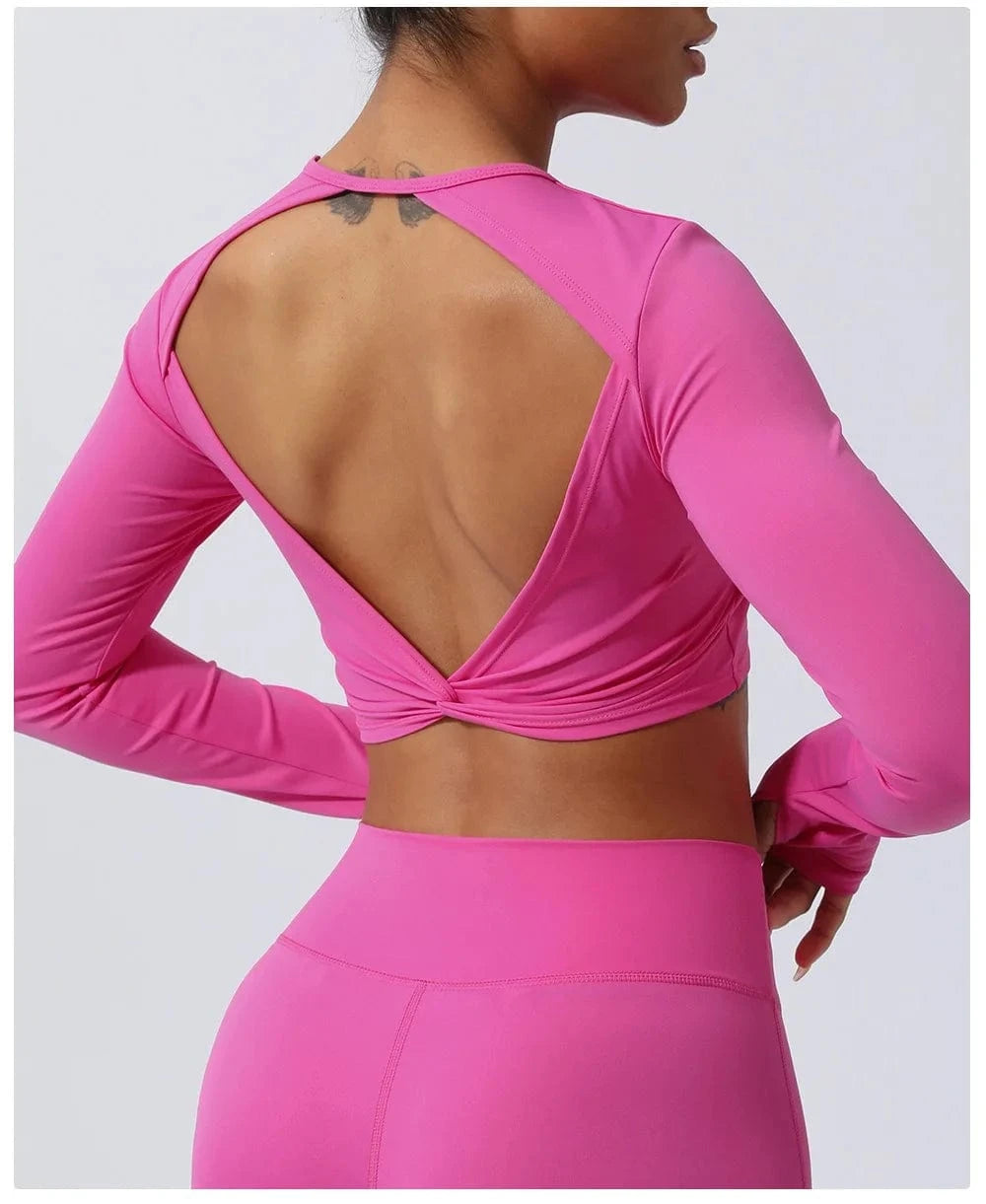 Victorious Artemis Running Top - Women's Back-Cross & Long Sleeve Gym Wear