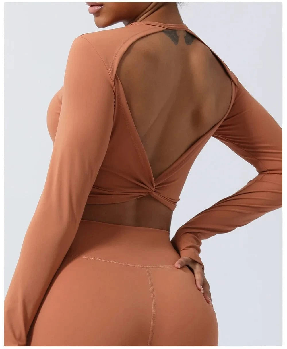 Victorious Artemis Running Top - Women's Back-Cross & Long Sleeve Gym Wear