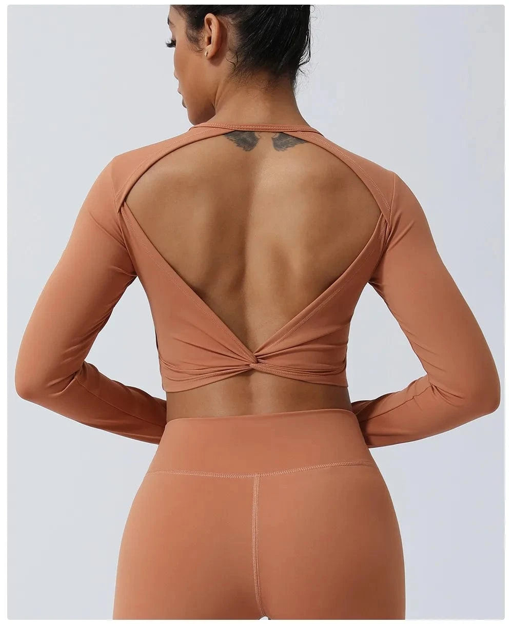 Victorious Artemis Running Top - Women's Back-Cross & Long Sleeve Gym Wear