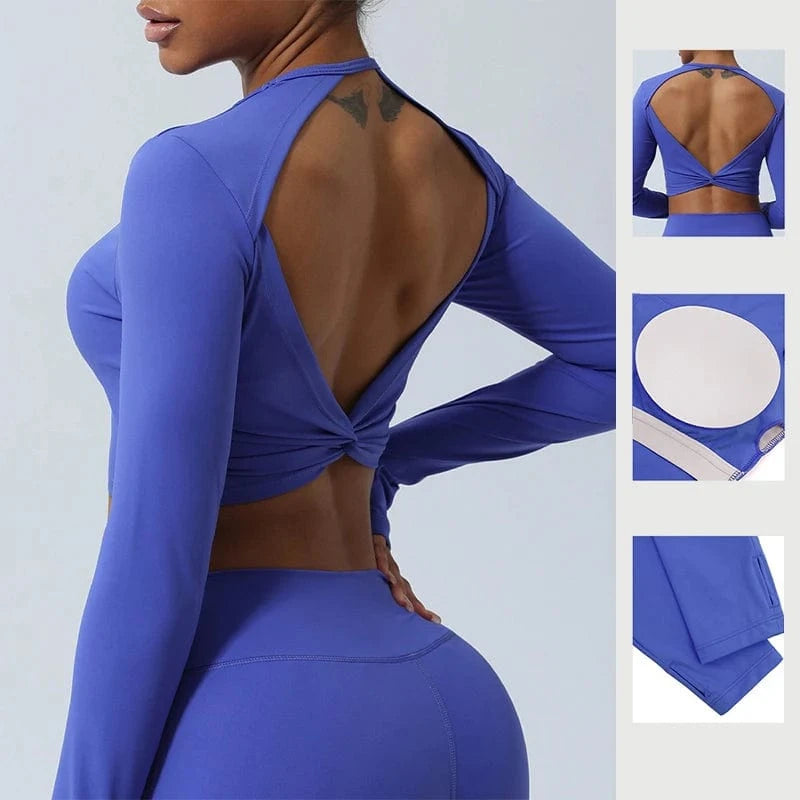 Victorious Artemis Running Top - Women's Back-Cross & Long Sleeve Gym Wear