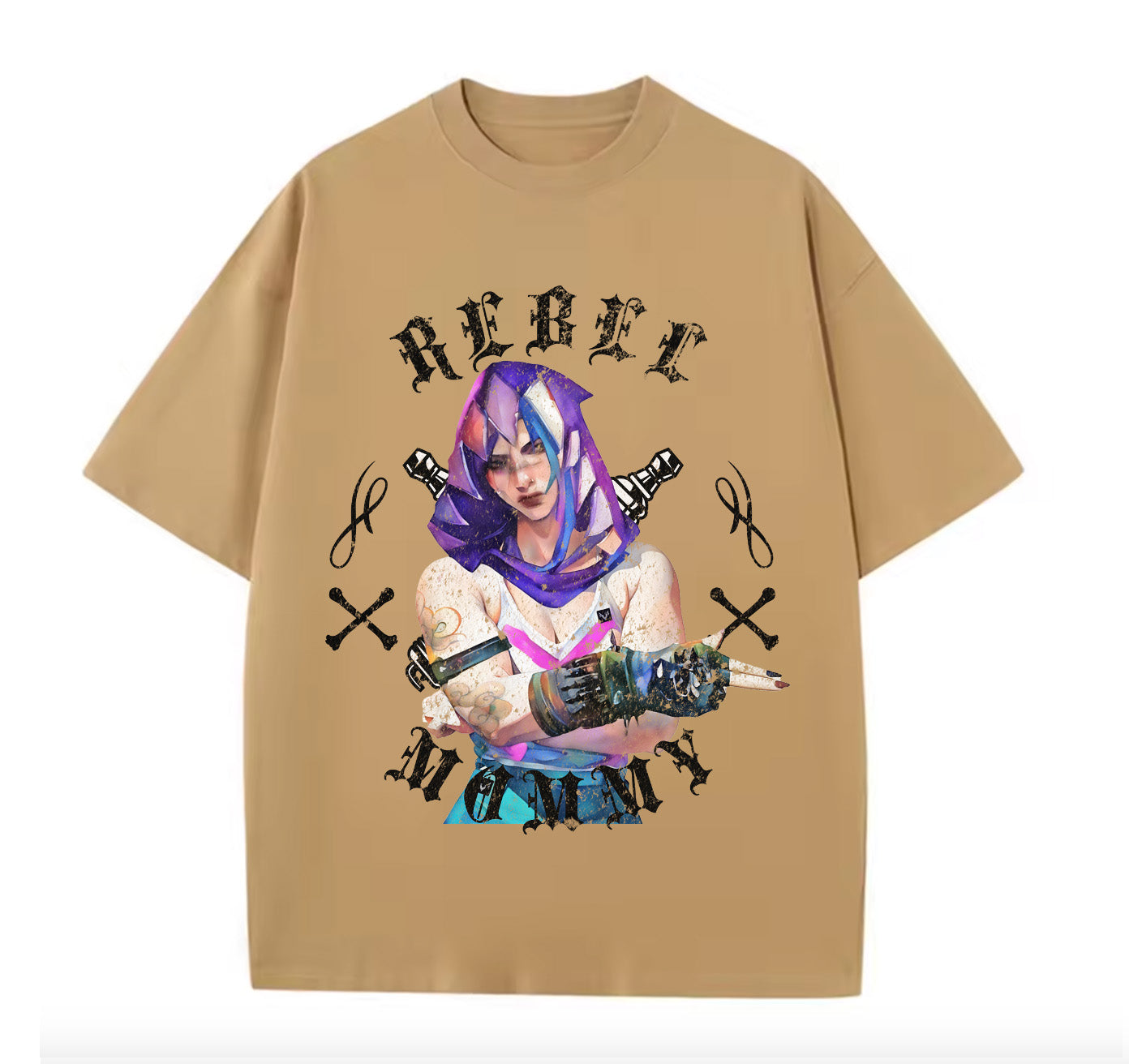 Victorious Rebel Mommy Oversize Gym T-shirt (VI Cosplaying Jinx/ Arcane)