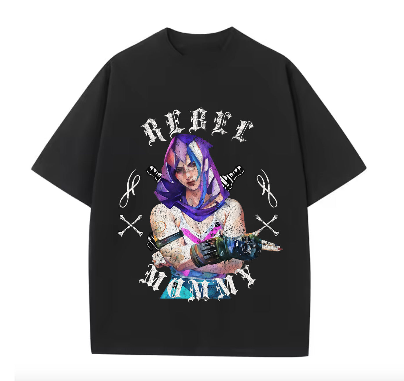 Victorious Rebel Mommy Oversize Gym T-shirt (VI Cosplaying Jinx/ Arcane)