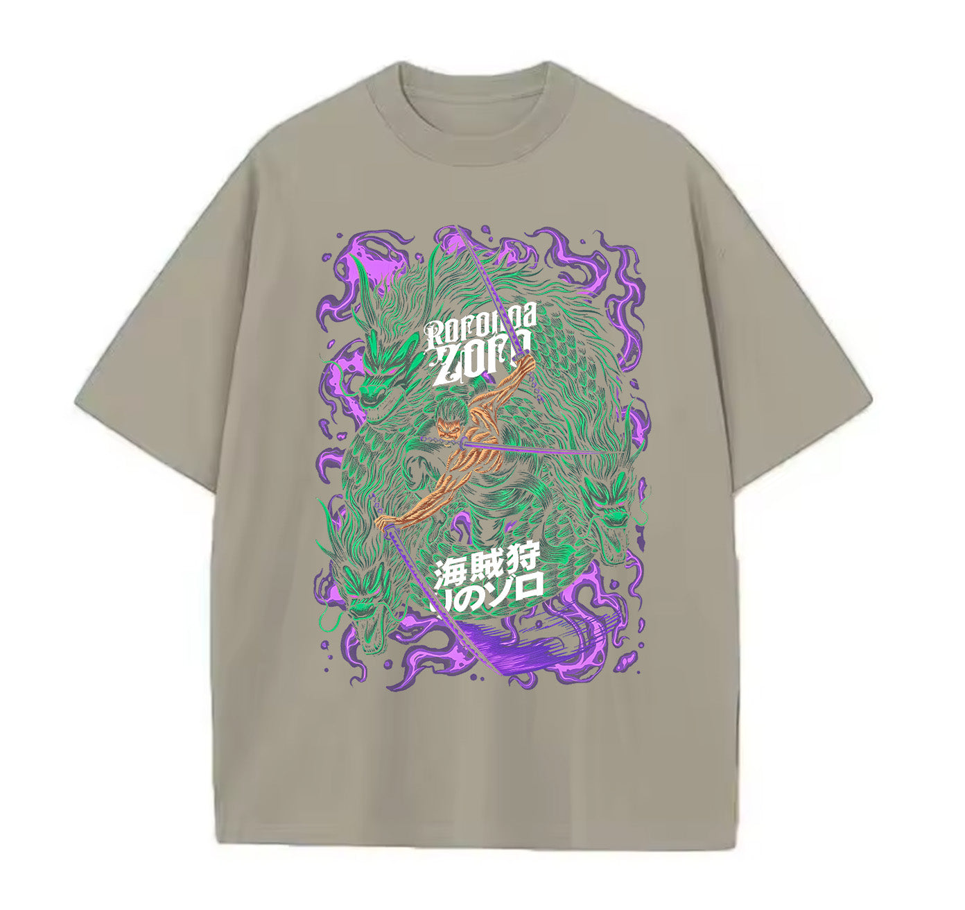 Victorious Zorro Anime One piece Oversize T-shirt/ For Gym & Streetwear / High-Quality Heavy Cotton