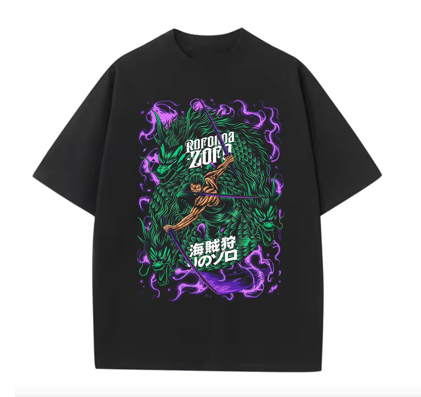 Victorious Zorro Anime One piece Oversize T-shirt/ For Gym & Streetwear / High-Quality Heavy Cotton