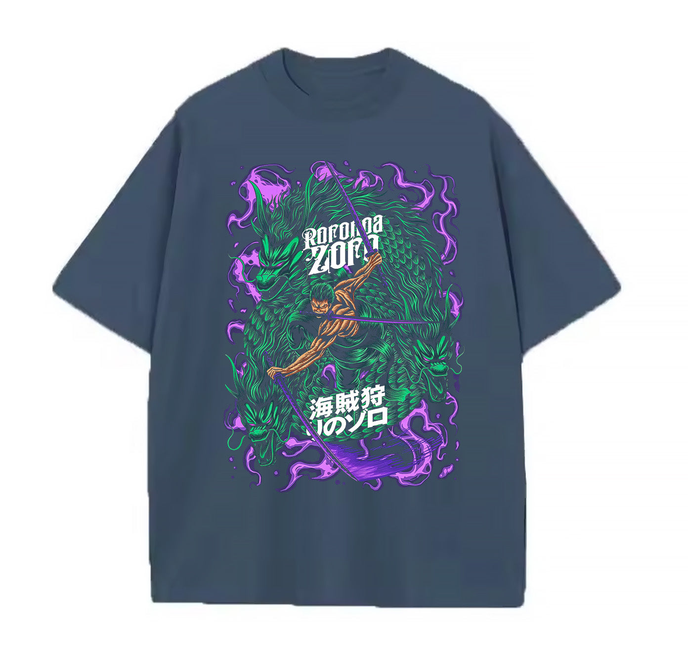 Victorious Zorro Anime One piece Oversize T-shirt/ For Gym & Streetwear / High-Quality Heavy Cotton