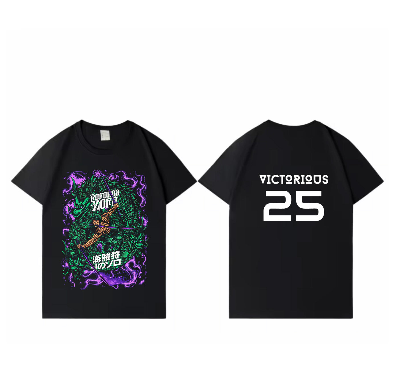 Victorious Zorro Anime One piece Oversize T-shirt/ For Gym & Streetwear / High-Quality Heavy Cotton