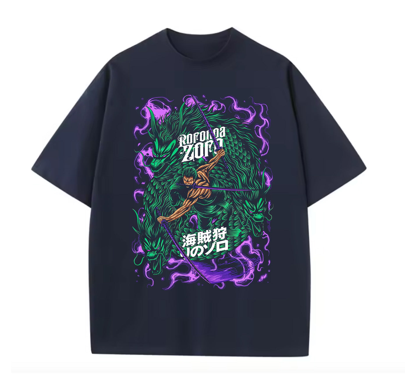 Victorious Zorro Anime One piece Oversize T-shirt/ For Gym & Streetwear / High-Quality Heavy Cotton