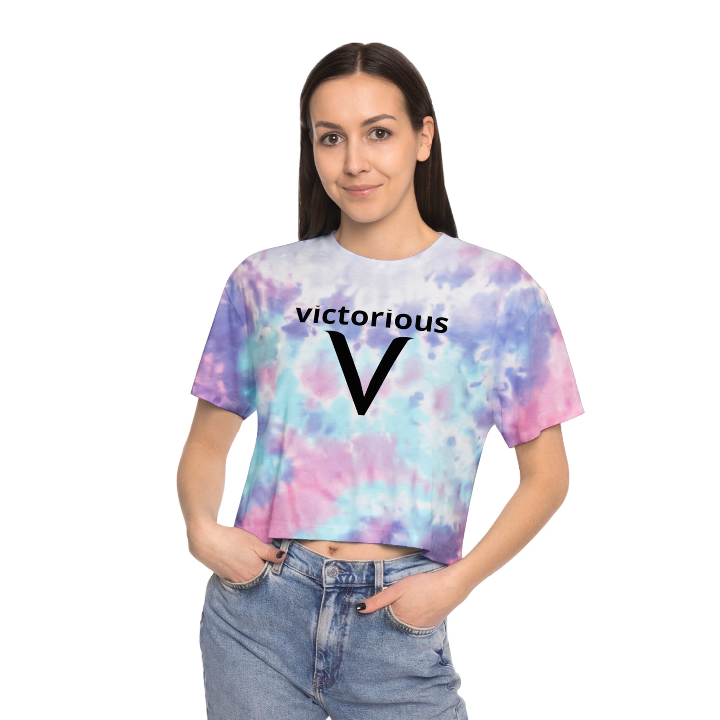 Victorious Aurora Borealis Women's Tie-Dye Crop Tee