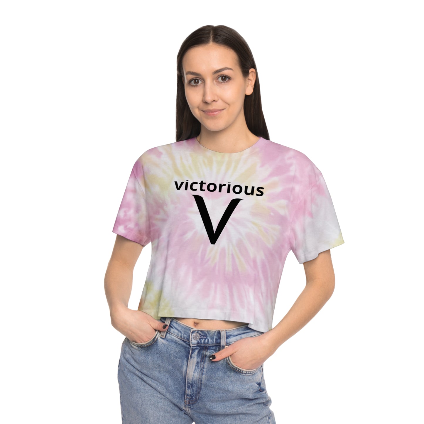 Victorious Aurora Borealis Women's Tie-Dye Crop Tee