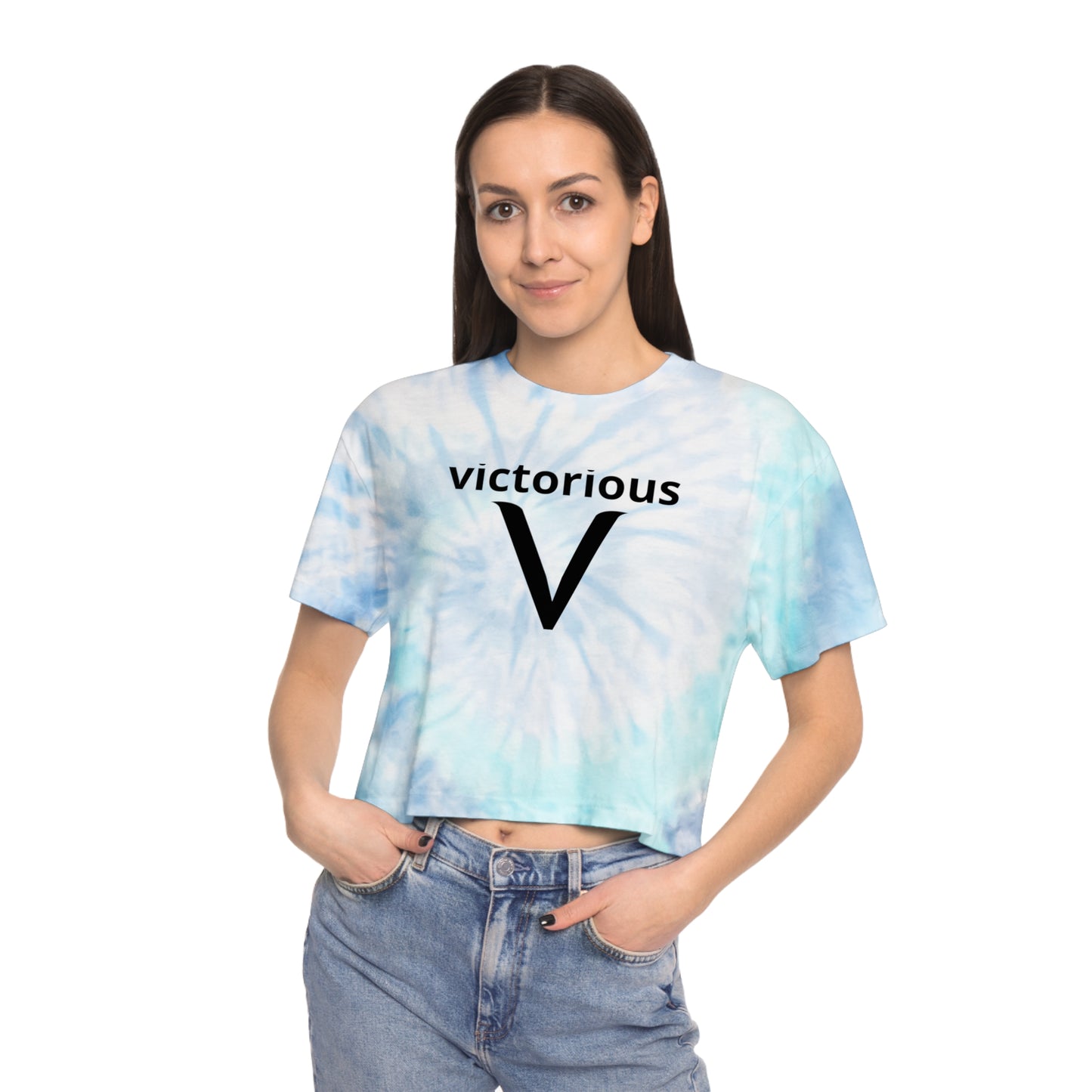 Victorious Aurora Borealis Women's Tie-Dye Crop Tee