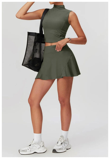 2PCS Fitness Skirt & Bra for Yoga & Fitness - Victorious Shieldmaiden Grace Set