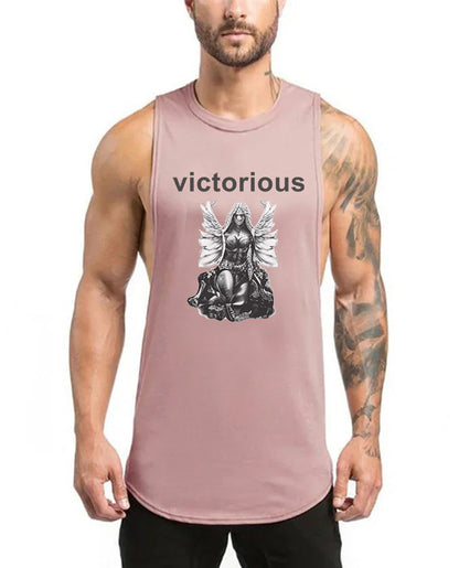 Victorious Valkyrie's Gothic Statue (Men Gym Tank-Top)