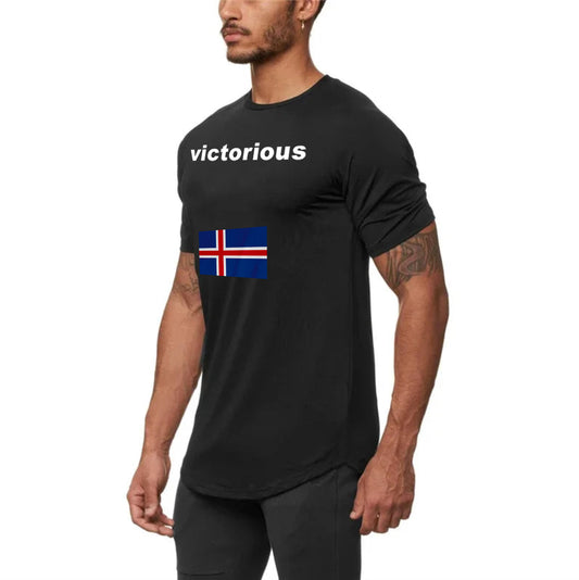 Victorious sigrast á Men's (Icelandic Gym T-shirt)