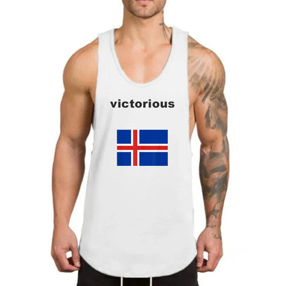 Victorious sigrast á (Low Neck) (Icelandic Gym Tank top)