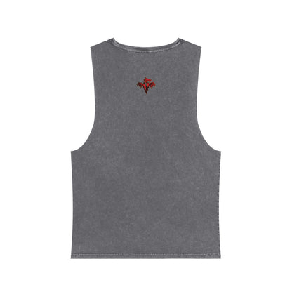Unisex Stonewash Tank Top - Anime Chainsaw Man Denji Full Throttle