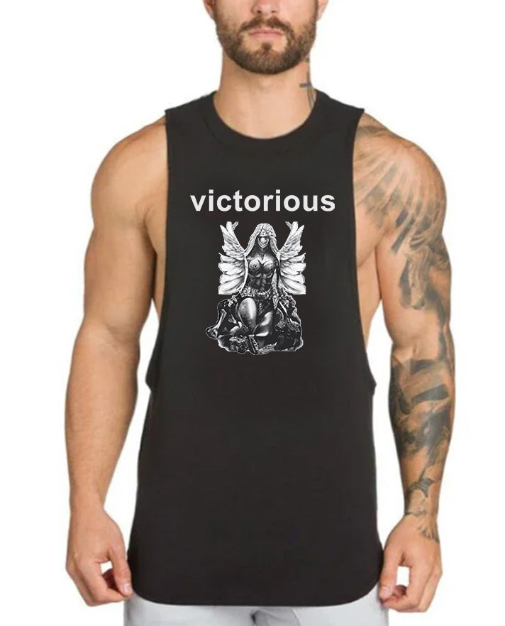 Victorious Valkyrie's Gothic Statue (Men Gym Tank-Top)