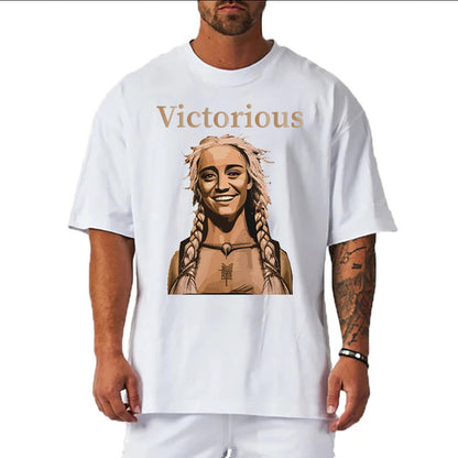 Victorious Valkyrie's Joy (Oversize Gym T-shirt)