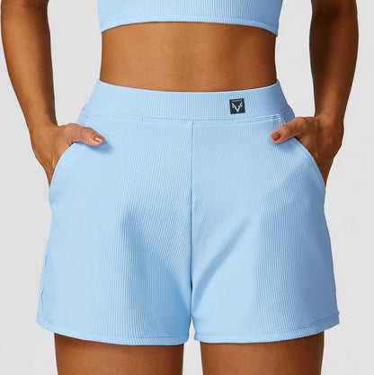 Ellie’s Journey Ribbing Sports Shorts/ with Pockets