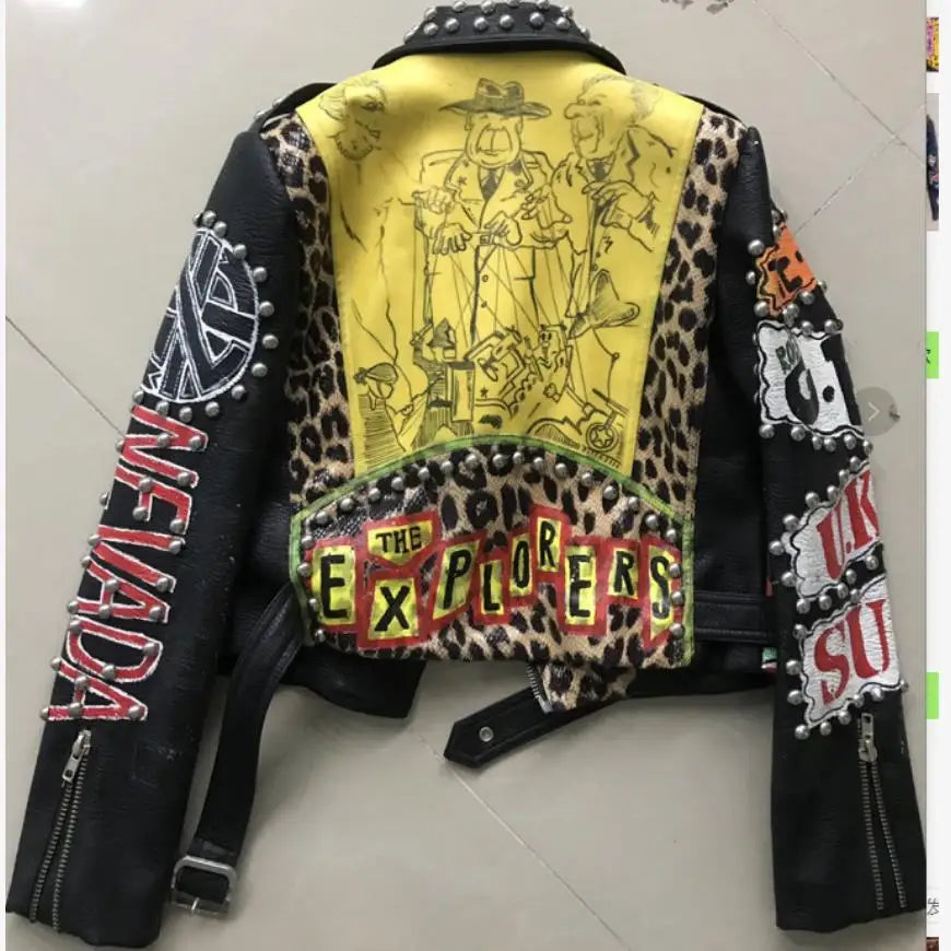 Victorious Phantom graffiti Leather Jacket