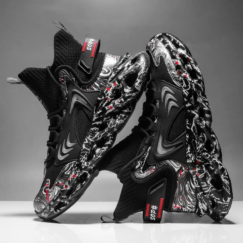 Workout Sneakers Male Size/ Mixed Color Graphics - Trendy Style