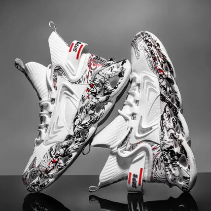 Workout Sneakers Male Size/ Mixed Color Graphics - Trendy Style