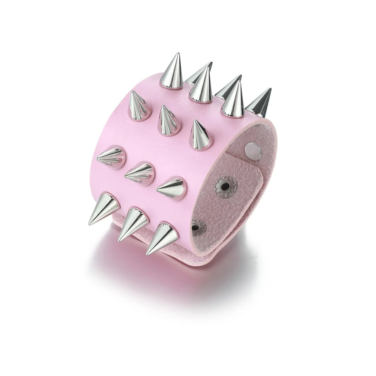 Punk Studded Leather Bracelets Spiked Cuffs Black Wristband Men Women Goth Jewelry Gothic  Emo  Accessories