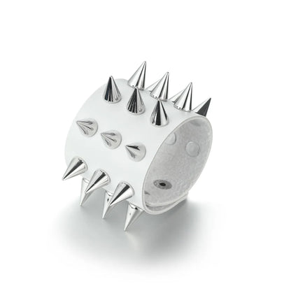 Punk Studded Leather Bracelets Spiked Cuffs Black Wristband Men Women Goth Jewelry Gothic  Emo  Accessories